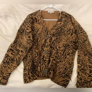 Madewell Tigerized Ribbed Cardigan - XL